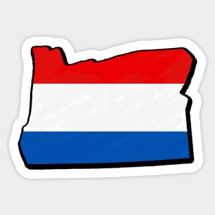 Red, White, and Blue Oregon Outline Sticker